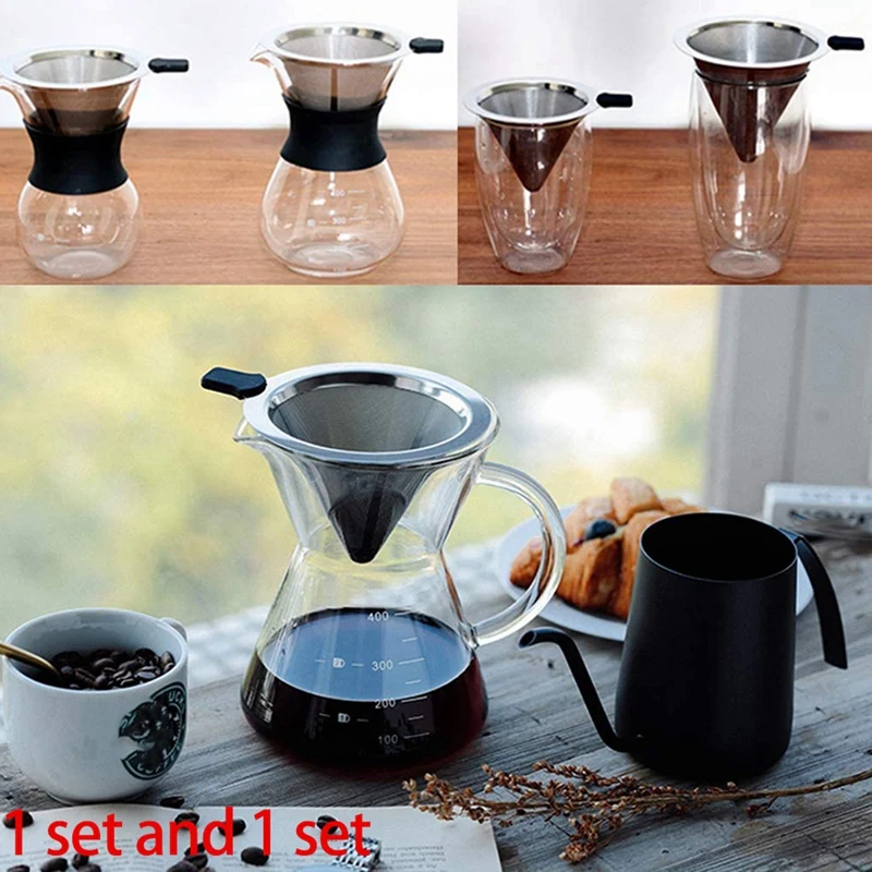 1 Pcs Coffee Filter Conical Coffee Mesh Filter Cup Paperless Filter & 2Pcs Flexible Cone Pour over Coffee Filters
1 Pcs Coffee Filter Conical Coffee Mesh Filter Cup Paperless Filter & 2Pcs Flexible Cone Pour over Coffee Filters