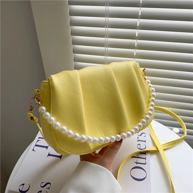 Women's Cosmetic Bag 2021 Summer New Style Korean Fashion Pearl Handbag Folded Texture One-shoulder Crossbody Bags for Women
Women's Cosmetic Bag 2021 Summer New Style Korean Fashion Pearl Handbag Folded Texture One-shoulder Crossbody Bags for Women