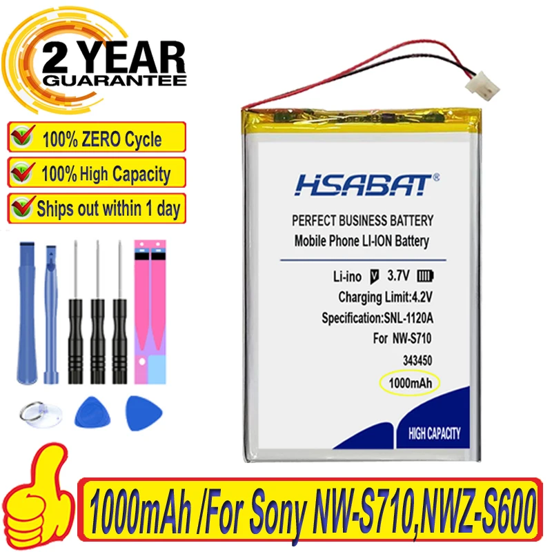 Лидирующий бренд 100% новый 1000 мА/ч Батарея для Sony NWZ S600 S600F NW S710 S610 S615 S615F S616 S616F
