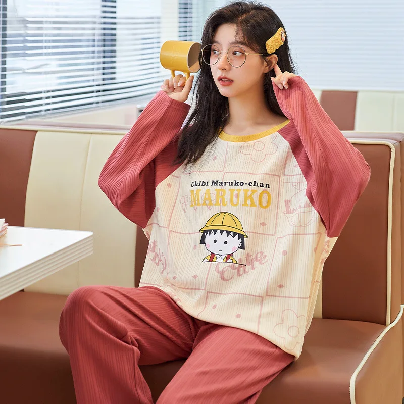 Autumn Winter Thicken Warm Cotton Women Pajamas Set Kawaii Pink Patchwork Long Sleeve Girl Cute Anime Chibi Maruko-chan Homesuit
Autumn Winter Thicken Warm Cotton Women Pajamas Set Kawaii Pink Patchwork Long Sleeve Girl Cute Anime Chibi Maruko-chan Homesuit