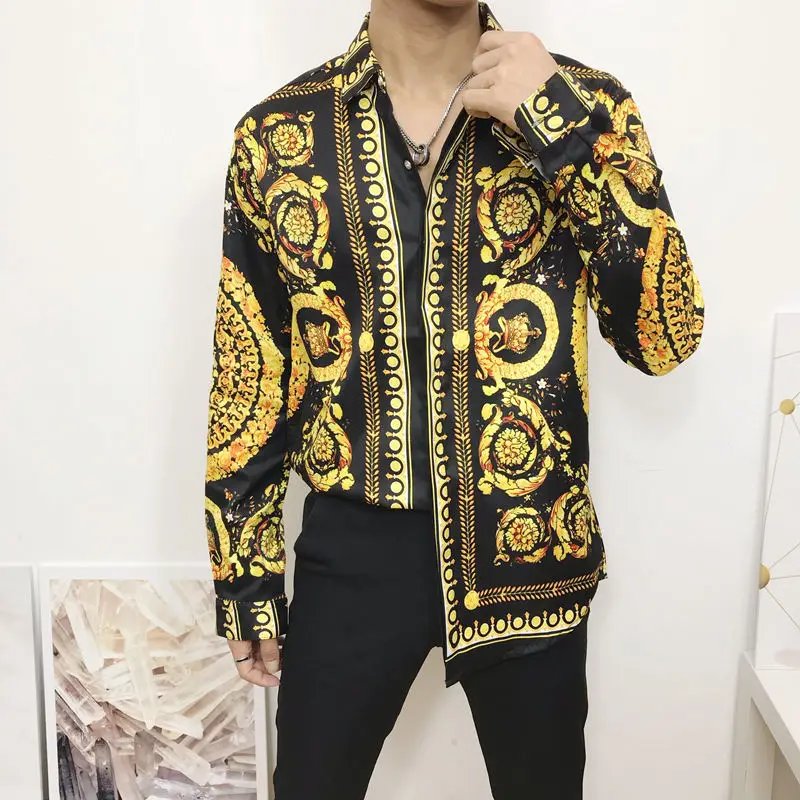 New Autumn Men Dress Shirts Hipster Long Sleeve Fancy Shirts Men Luxury Design Baroque Floral Print Wedding Party Prom Shirts
New Autumn Men Dress Shirts Hipster Long Sleeve Fancy Shirts Men Luxury Design Baroque Floral Print Wedding Party Prom Shirts