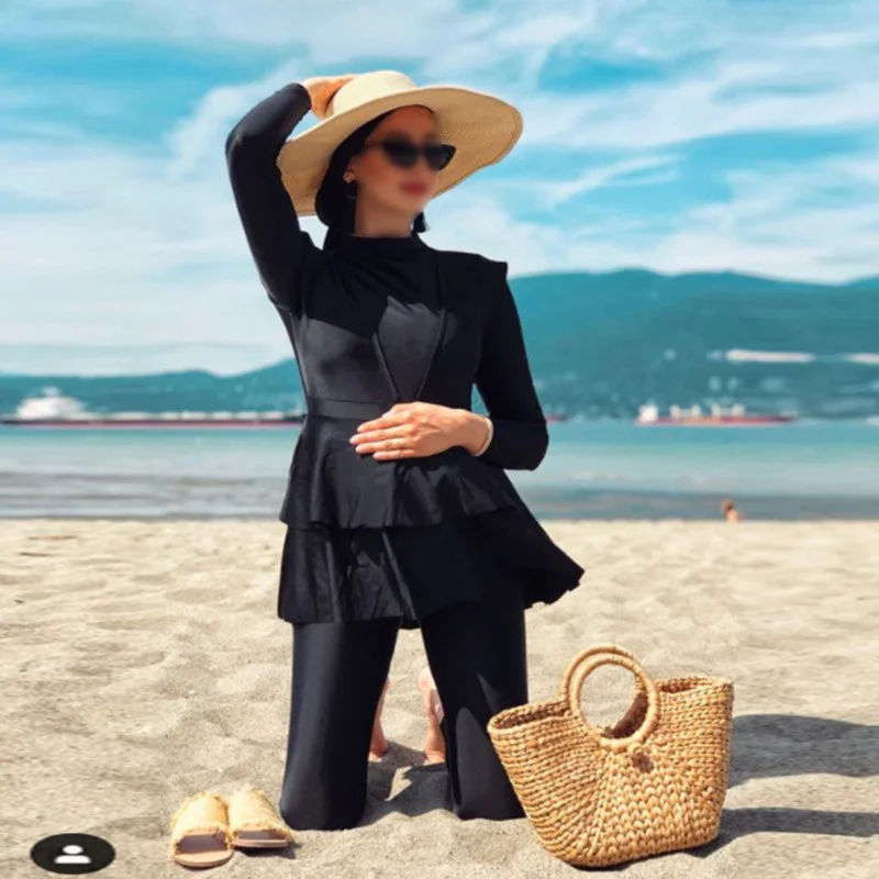 3 Pieces Plus Size Muwear 2021 Whole Bla Ruffle Burkini With Bra Padding Swimsuits Women Maillot De Bain Femme
3 Pieces Plus Size Muwear 2021 Whole Bla Ruffle Burkini With Bra Padding Swimsuits Women Maillot De Bain Femme