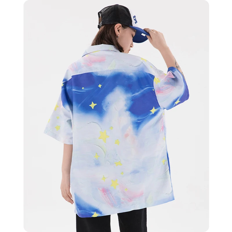Tie dye the starry sky shirt oversized women Men's clothes Harajuku Hiphop streetwear High street Gothic tee zhuchao summer top
Tie dye the starry sky shirt oversized women Men's clothes Harajuku Hiphop streetwear High street Gothic tee zhuchao summer top