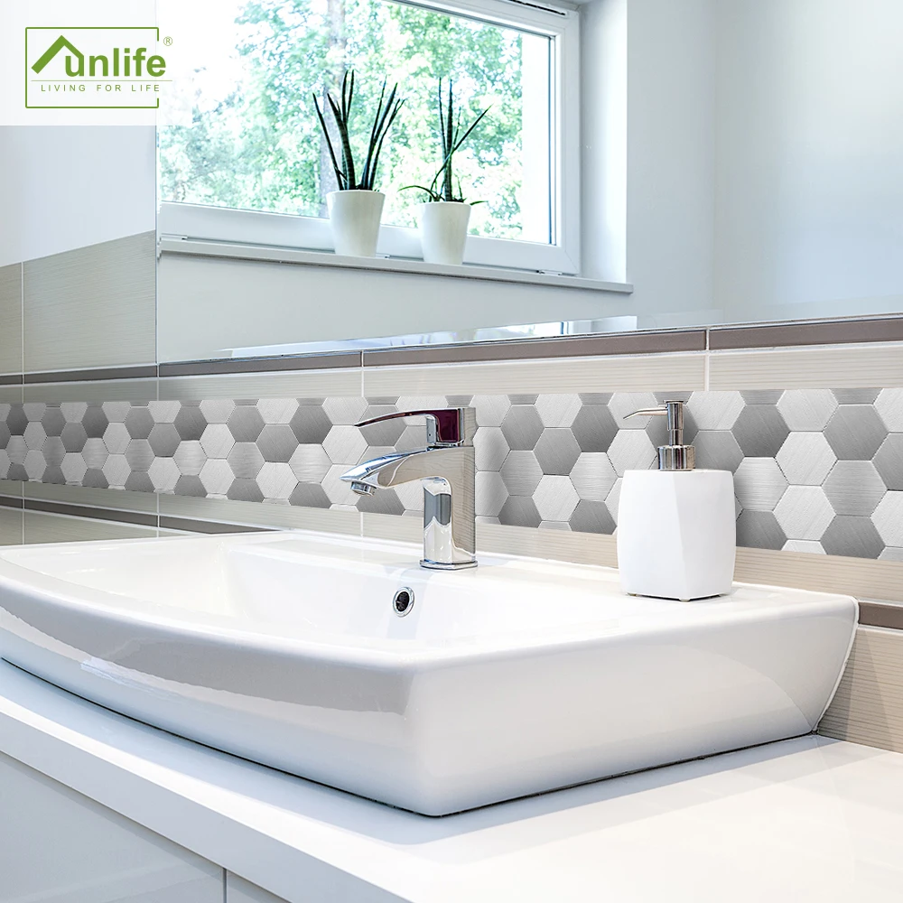 Funlife® Brushed Silver Hexagons Wall Border Building Blocks Tile Sticker Decorative WaterproofPeel & Stick for Kitchen Bathroom
Funlife® Brushed Silver Hexagons Wall Border Building Blocks Tile Sticker Decorative WaterproofPeel & Stick for Kitchen Bathroom