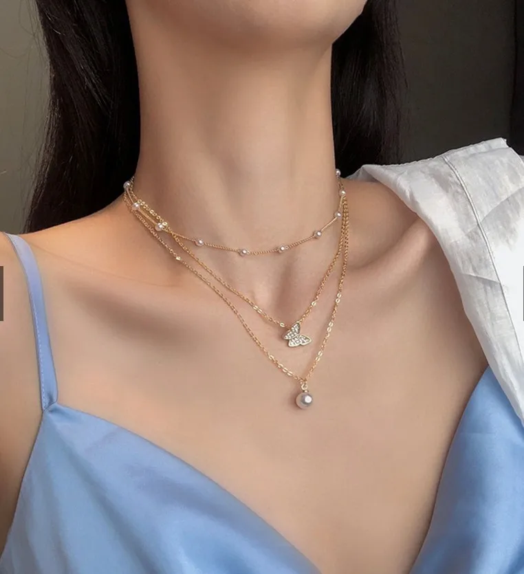 Fashion Multilayer Butterfly Pearl Necklace Women's Retro Sun Star Gold Pearl Necklace New Fashion Jewelry Gift
Fashion Multilayer Butterfly Pearl Necklace Women's Retro Sun Star Gold Pearl Necklace New Fashion Jewelry Gift