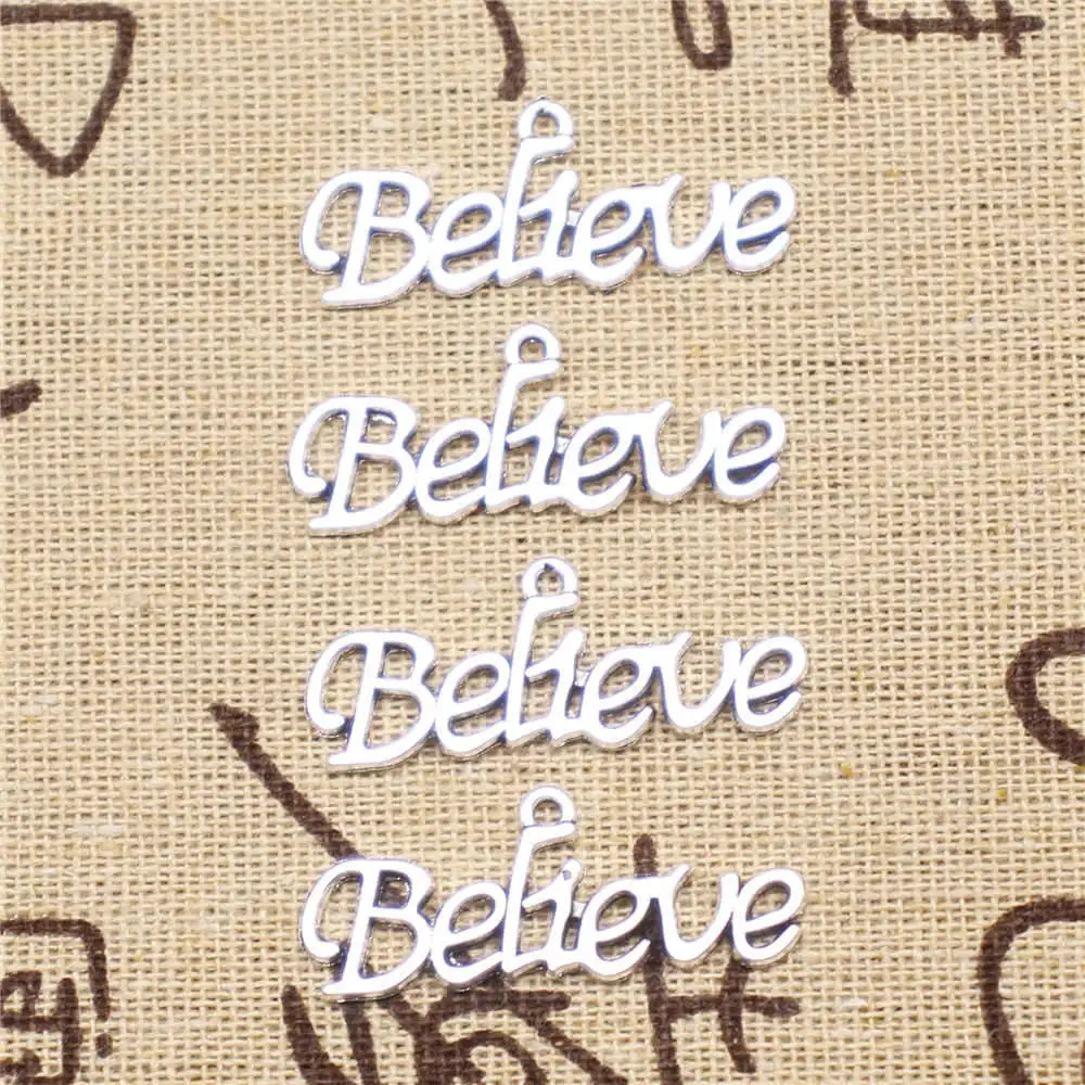 Believe Plate Charms Supplies For Jewelry Making Kit Antique Silver Color 20pcs 33x13mm
Believe Plate Charms Supplies For Jewelry Making Kit Antique Silver Color 20pcs 33x13mm