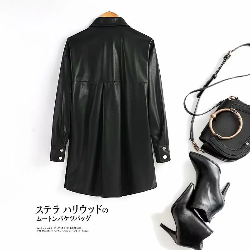 PU Women Leather Jacket Spring Autumn Thin Shirt Coat 2020 Fashion Streetwear Black Female Jacket Esthetic Gothic Vintage Outfit
PU Women Leather Jacket Spring Autumn Thin Shirt Coat 2020 Fashion Streetwear Black Female Jacket Esthetic Gothic Vintage Outfit