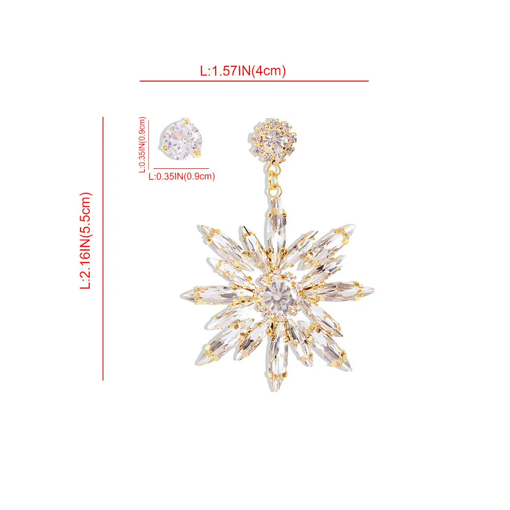 New 2020 Luxury Flash Rhinestones Annual Meeting Oversized Snowflake Earrings Personality Korean Temperament Jewellery
New 2020 Luxury Flash Rhinestones Annual Meeting Oversized Snowflake Earrings Personality Korean Temperament Jewellery