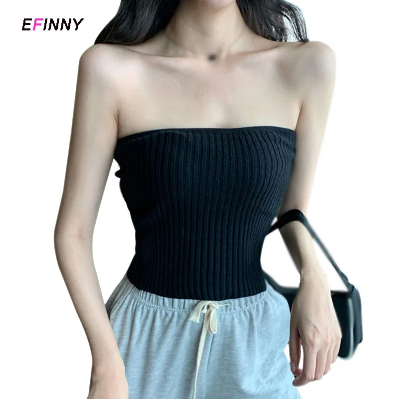 Women Vest Women Breast Wrapping Sexy Vest Solid Color Strapless Crop Top Ladies Summer knited Tank Tops Fashion Clubwear
Women Vest Women Breast Wrapping Sexy Vest Solid Color Strapless Crop Top Ladies Summer knited Tank Tops Fashion Clubwear