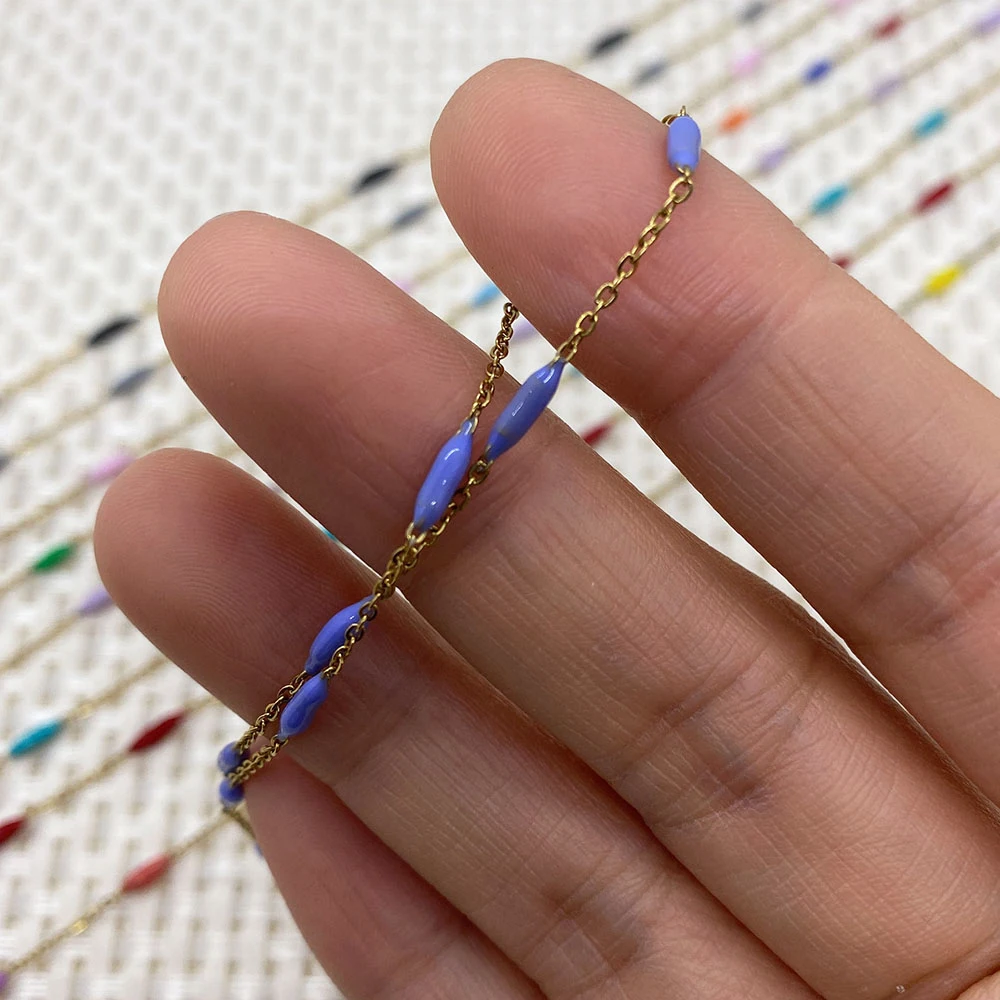 Handmade Chain Jewelry Crystal Bead Chain Color Jewelry Handmade Chain Stainless Steel Gold Accessories DIY Bracelet Anklet 1m
Handmade Chain Jewelry Crystal Bead Chain Color Jewelry Handmade Chain Stainless Steel Gold Accessories DIY Bracelet Anklet 1m
