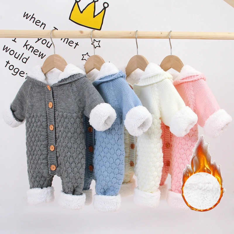 Hot Sale Thicken Jumpsuit Coat Baby Plus Velvet Winter Warm Coats Knit Outwear Hooded Jumpsuits Baby Boys Girls Clothes Brushed
Hot Sale Thicken Jumpsuit Coat Baby Plus Velvet Winter Warm Coats Knit Outwear Hooded Jumpsuits Baby Boys Girls Clothes Brushed