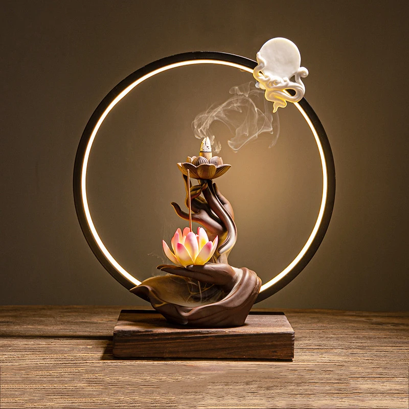 Buddha Hand Backflow Incense Burner Waterfall Incense Cones Holder Smoke Censer Fragrance Stand Ceramic Quemador Decoration Gift
Buddha Hand Backflow Incense Burner Waterfall Incense Cones Holder Smoke Censer Fragrance Stand Ceramic Quemador Decoration Gift
