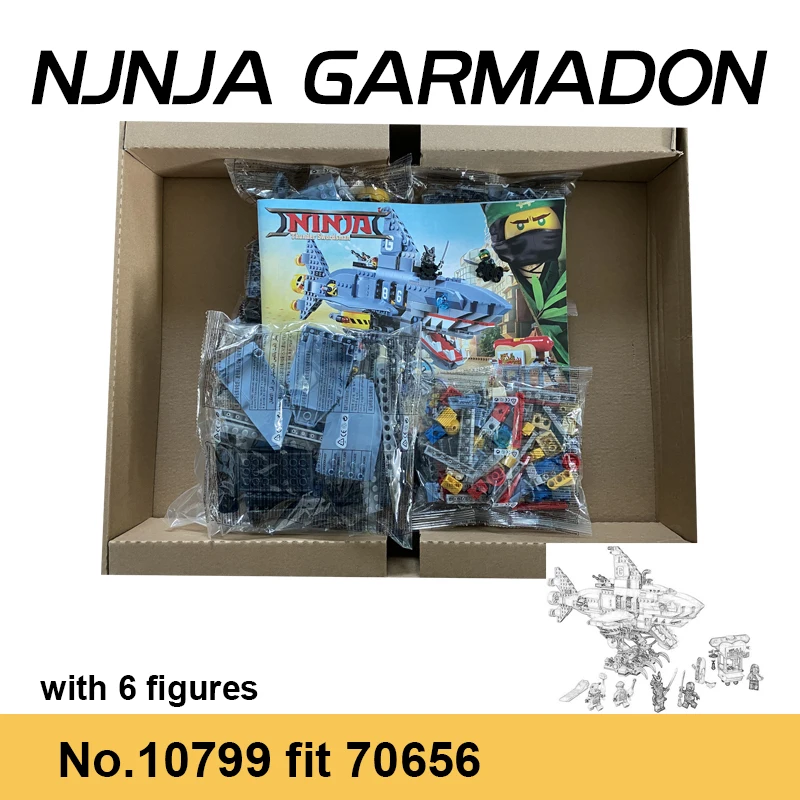 872 шт., Детский конструктор ниндзя, гармадон, Акула 
872 шт., Детский конструктор ниндзя, гармадон, Акула