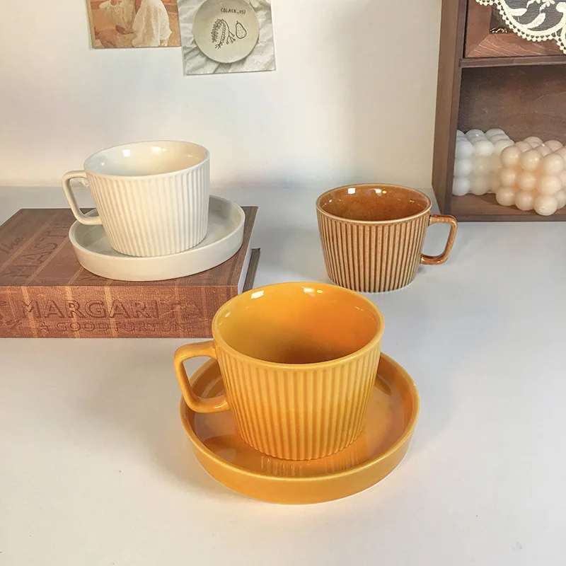

Нордическая современная простая повседневная полосатая керамическая кофейная кружка, чашка для молока, чашка для воды
