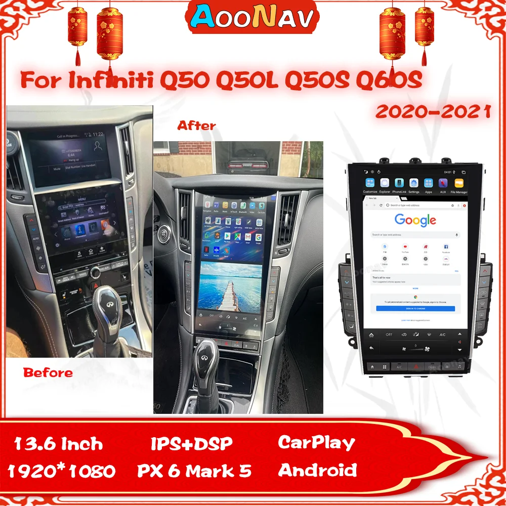 13.6 inch GPS Car Radio For INFINITI Q50 Q50L Q50S Q60 2019 2020 2021 Car Multimedia player Autoradio Stereo Tap Recorder
13.6 inch GPS Car Radio For INFINITI Q50 Q50L Q50S Q60 2019 2020 2021 Car Multimedia player Autoradio Stereo Tap Recorder