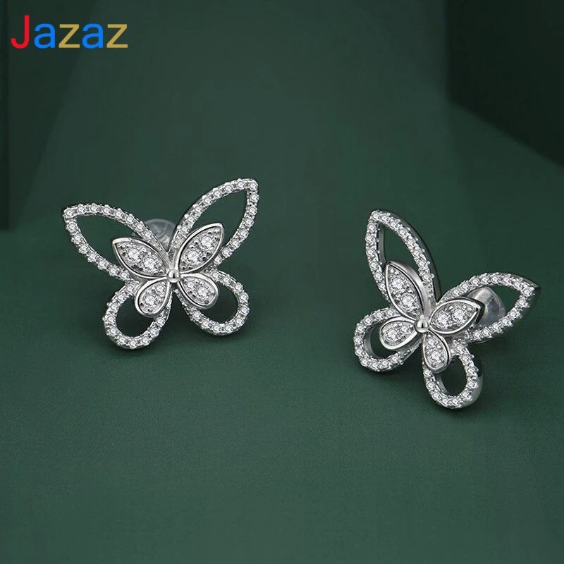 Jazaz Luxury 100% 925 Sterling Silver Moissanite Gemstone Birthstone Butterfly Earrings Ear Studs Jewelry Gift Wholesale B0329
Jazaz Luxury 100% 925 Sterling Silver Moissanite Gemstone Birthstone Butterfly Earrings Ear Studs Jewelry Gift Wholesale B0329