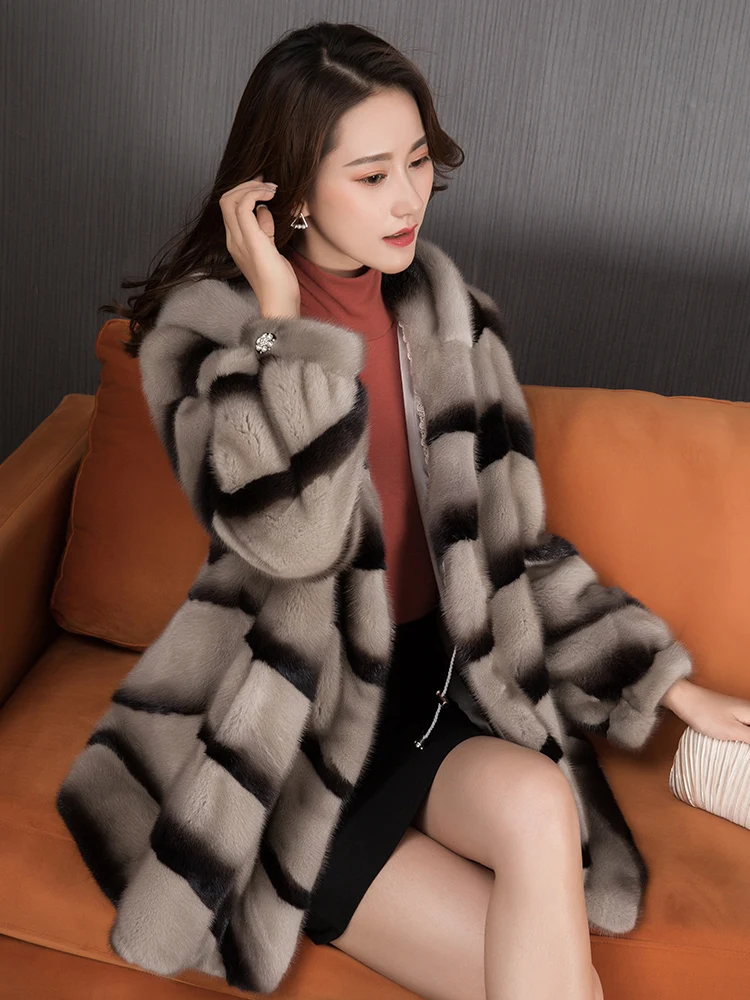 New Imported Velvet Marten Overcoats Women's Whole Mink Mid-Length Coat Mink Fur Winter Hooded winter jacket women
New Imported Velvet Marten Overcoats Women's Whole Mink Mid-Length Coat Mink Fur Winter Hooded winter jacket women