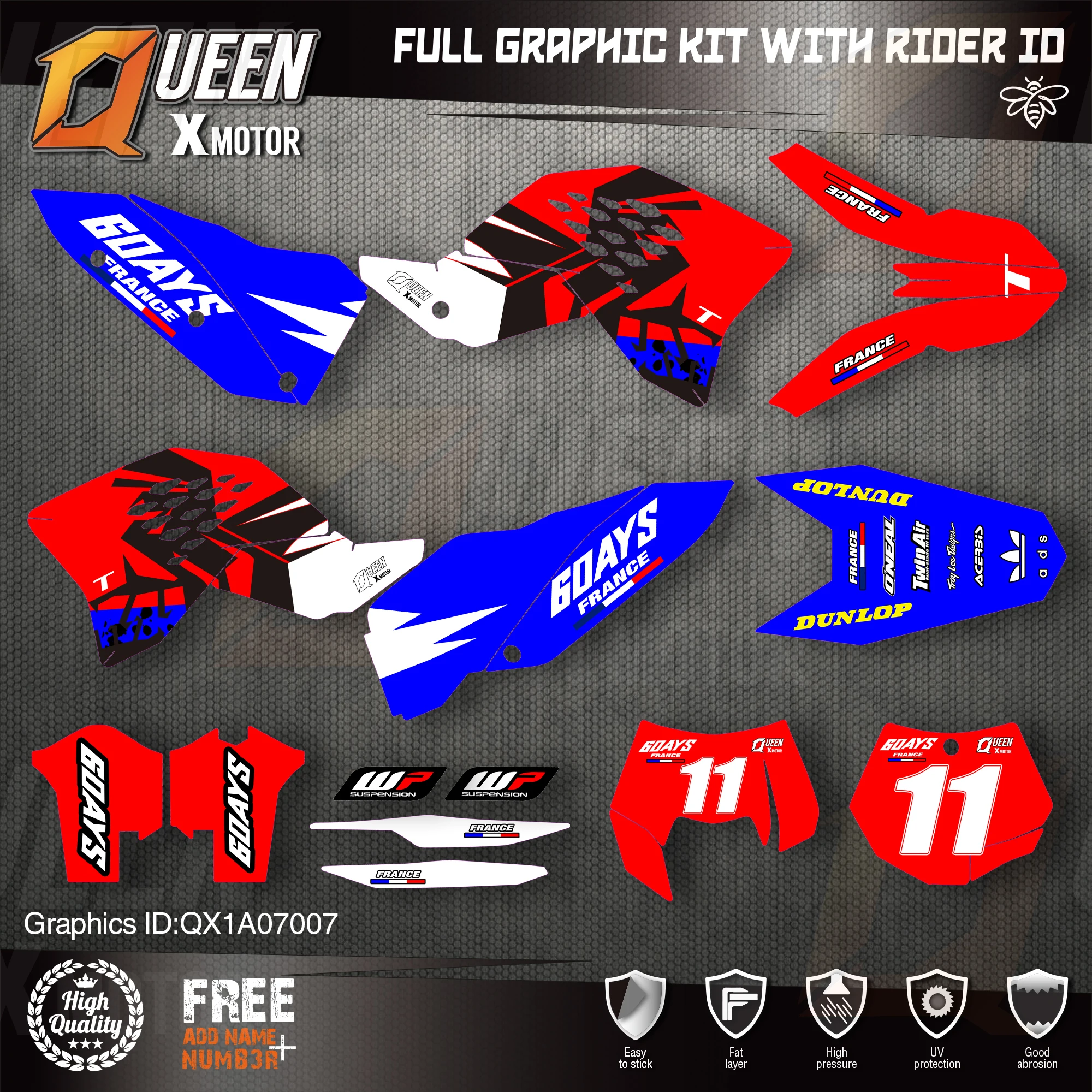 QUEEN X MOTOR Custom Team графические наклейки, Набор наклеек для KTM 2007-2010 SX SXF , 2008-2011 EXC Φ 007
QUEEN X MOTOR Custom Team графические наклейки, Набор наклеек для KTM 2007-2010 SX SXF , 2008-2011 EXC Φ 007