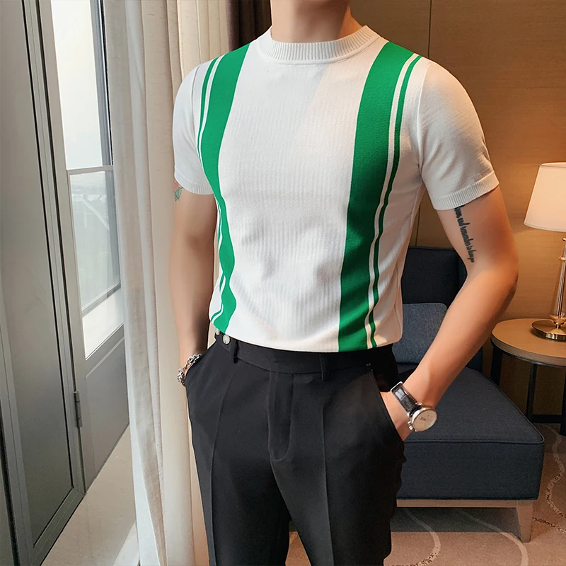 Men's High Quality Round Neck Short Sleeve Polo T-shirt Summer Men Fashion Business Casual Ice Silk Thin Slim Striped Polo Shirt
Men's High Quality Round Neck Short Sleeve Polo T-shirt Summer Men Fashion Business Casual Ice Silk Thin Slim Striped Polo Shirt