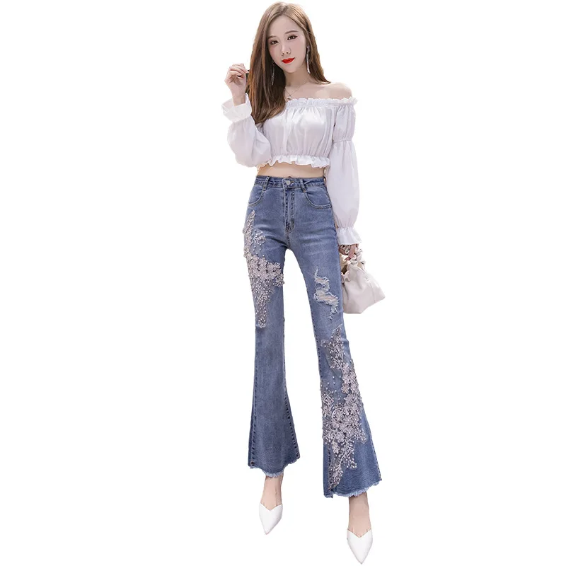 2021 New Women's Pants Korean Version of High Waist Micro Horn Three-dimensional Flower Tassel Jeans Spring Fashion
2021 New Women's Pants Korean Version of High Waist Micro Horn Three-dimensional Flower Tassel Jeans Spring Fashion