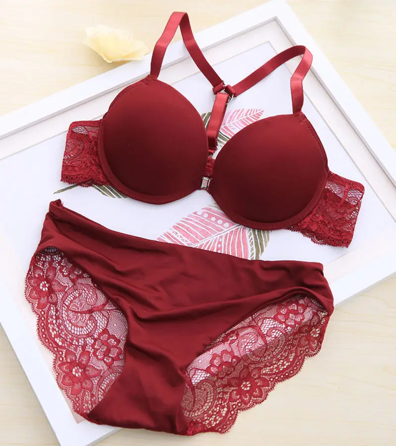 Ladies underwear Front Closure Bra Set Sexy Push Up Bras And Panty Set Padded Cotton Bralette Fashion Lingerie
Ladies underwear Front Closure Bra Set Sexy Push Up Bras And Panty Set Padded Cotton Bralette Fashion Lingerie