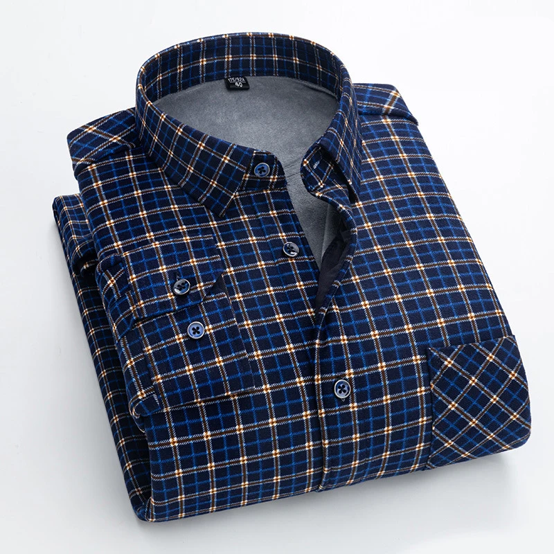 Winter Mens Shirt Fashion Thicking Warm Long Sleeve Plaid Shirt Male Business Casual Fleece Lined Soft Flannel Dress Shirts 5XL
Winter Mens Shirt Fashion Thicking Warm Long Sleeve Plaid Shirt Male Business Casual Fleece Lined Soft Flannel Dress Shirts 5XL