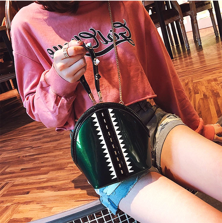 real leather shell bags cow leather totes bags chains rivet crossbody bags