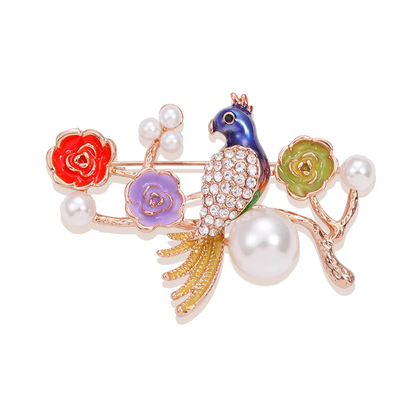 Enamel Brooch Colorful Bird Stay On Branches Red Purple Flower Jewelry For Women Classic Wedding Date Annual Accessory
Enamel Brooch Colorful Bird Stay On Branches Red Purple Flower Jewelry For Women Classic Wedding Date Annual Accessory