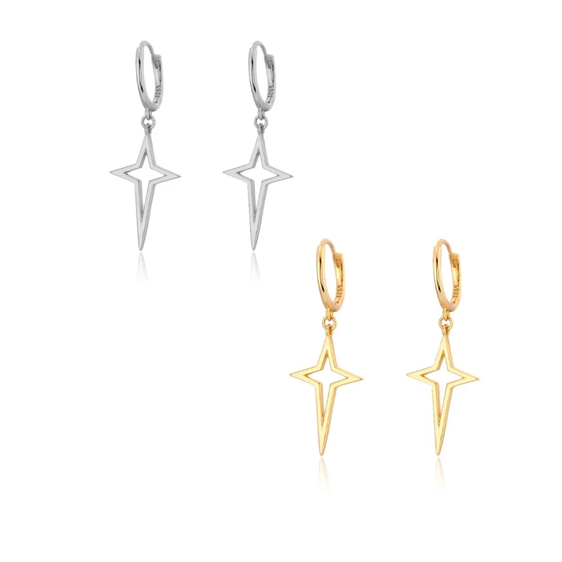Simple Geometric Cross Hollow Hoop Earrings Cross Star Drop Earrings Silver Gold Color Korean Style Jewelry Piercing Pendientes
Simple Geometric Cross Hollow Hoop Earrings Cross Star Drop Earrings Silver Gold Color Korean Style Jewelry Piercing Pendientes