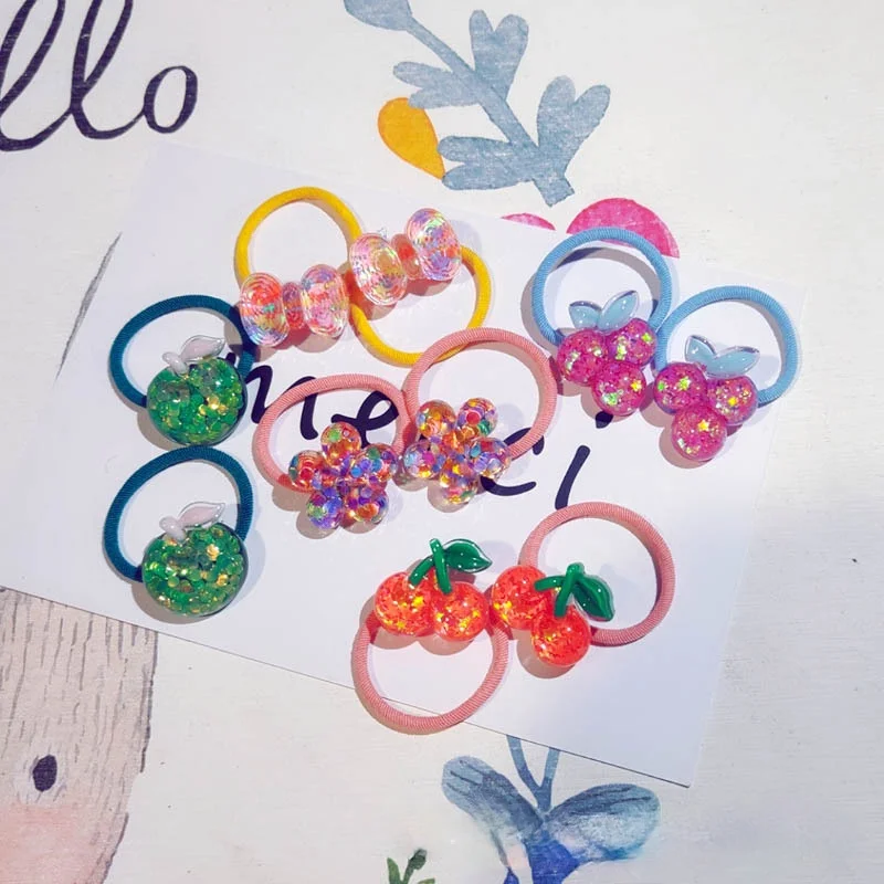 Hot Sale Hair Accessories Summer Elastic Laser Sequin Hairtie Cherry Grapes Hair Rope for Girl Bowknot Shiny Sparkly Head String
Hot Sale Hair Accessories Summer Elastic Laser Sequin Hairtie Cherry Grapes Hair Rope for Girl Bowknot Shiny Sparkly Head String