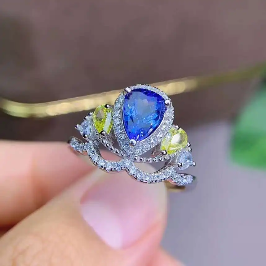 Natural High Purity Tanzanite S925 Water Drop Shape Gemstone Ring Luxurious Fine Fashion Wedding Jewelry for Women Free Shipping
Natural High Purity Tanzanite S925 Water Drop Shape Gemstone Ring Luxurious Fine Fashion Wedding Jewelry for Women Free Shipping