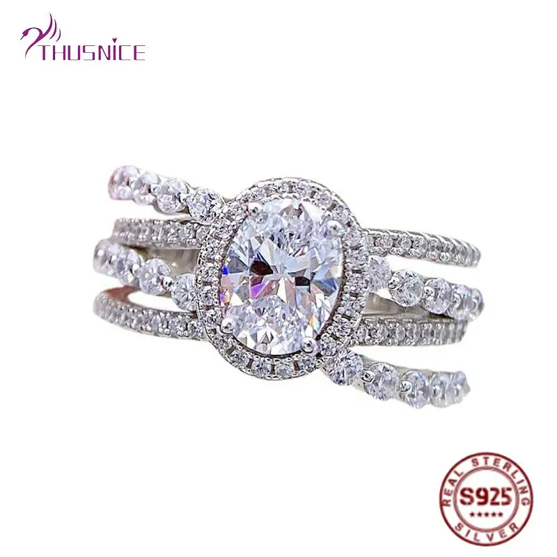 ThusNice 100% 925 Sterling Silver Wedding Ring 6*8mm High Carbon Diamond Bridal Ring Sparkling Wedding Party Silver Jewelry Gift
ThusNice 100% 925 Sterling Silver Wedding Ring 6*8mm High Carbon Diamond Bridal Ring Sparkling Wedding Party Silver Jewelry Gift