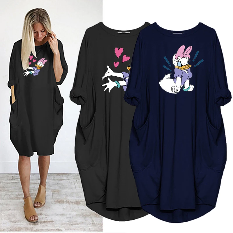 Women Midi Dress Daisy Cartoon Print Robe Femme Long Sleeve Loose Pockets Spring Summer Vestidos Party O Neck Dresses
Women Midi Dress Daisy Cartoon Print Robe Femme Long Sleeve Loose Pockets Spring Summer Vestidos Party O Neck Dresses