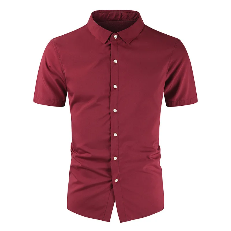 Wine Red Shirts Men Casual Short Sleeve Mercerized Cotton Mens Shirt Slim Bussiness Work Camisas Summer Brand Chemise Homme
Wine Red Shirts Men Casual Short Sleeve Mercerized Cotton Mens Shirt Slim Bussiness Work Camisas Summer Brand Chemise Homme