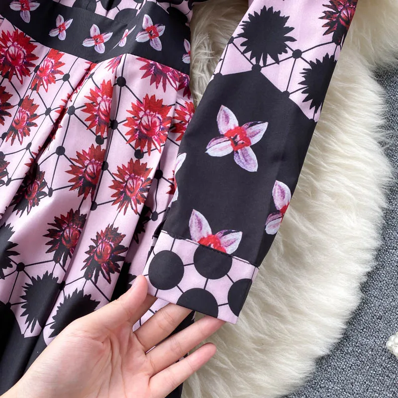 2021 Autumn Fashion New European Station Vestidos Women's Long-sleeved Shirt Dress Elegant Lapel Printed Temperament Maxi Dress
2021 Autumn Fashion New European Station Vestidos Women's Long-sleeved Shirt Dress Elegant Lapel Printed Temperament Maxi Dress