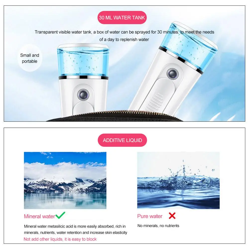 Portable LED Nanos Mist Sprayer Facial Moisturizing Spray Body Nebulizer Steamer Skin Care Face Spray Beauty Instrument
Portable LED Nanos Mist Sprayer Facial Moisturizing Spray Body Nebulizer Steamer Skin Care Face Spray Beauty Instrument