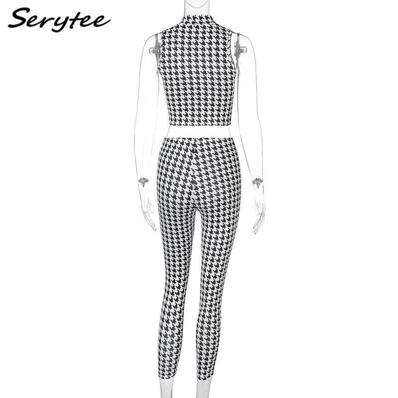 Serytee Summer Houndstooth Printed Two Piece Women Set 2021 Sleeveless Camis Crop Top And Legging Matching Sets Outfit Tracksuit
Serytee Summer Houndstooth Printed Two Piece Women Set 2021 Sleeveless Camis Crop Top And Legging Matching Sets Outfit Tracksuit