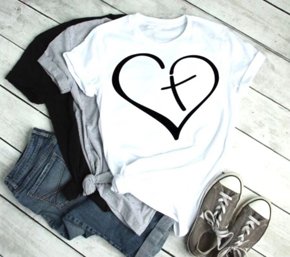 Christian Aesthetic Religion Jesus Cute Blessed Heart Cross In Heart T Shirt Unisex Street Style Quote Tee Tops
Christian Aesthetic Religion Jesus Cute Blessed Heart Cross In Heart T Shirt Unisex Street Style Quote Tee Tops