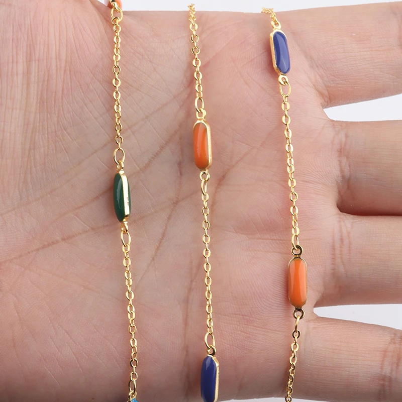 SAUVOO 1 Meter Handmade Drip oil Beads Chain Metal Bulk Chain For DIY Jewelry Making Findings Bracelet Wholesale
SAUVOO 1 Meter Handmade Drip oil Beads Chain Metal Bulk Chain For DIY Jewelry Making Findings Bracelet Wholesale