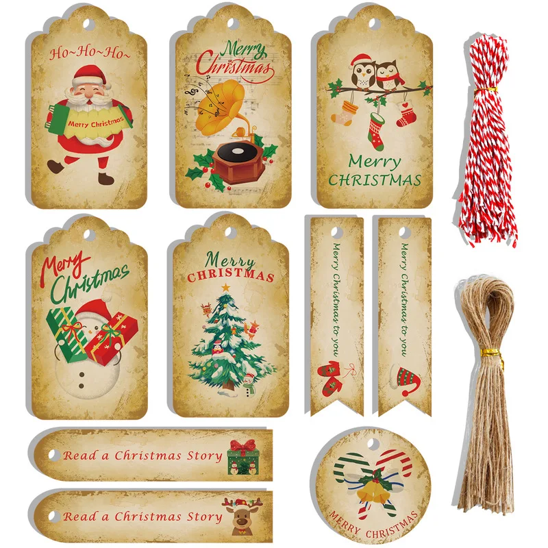 50PCS Kraft Paper Tags DIY Merry Christmas Multi Style Crafts Hang Tag with Rope Labels Gift Christmas Supplies Wedding Favors
50PCS Kraft Paper Tags DIY Merry Christmas Multi Style Crafts Hang Tag with Rope Labels Gift Christmas Supplies Wedding Favors