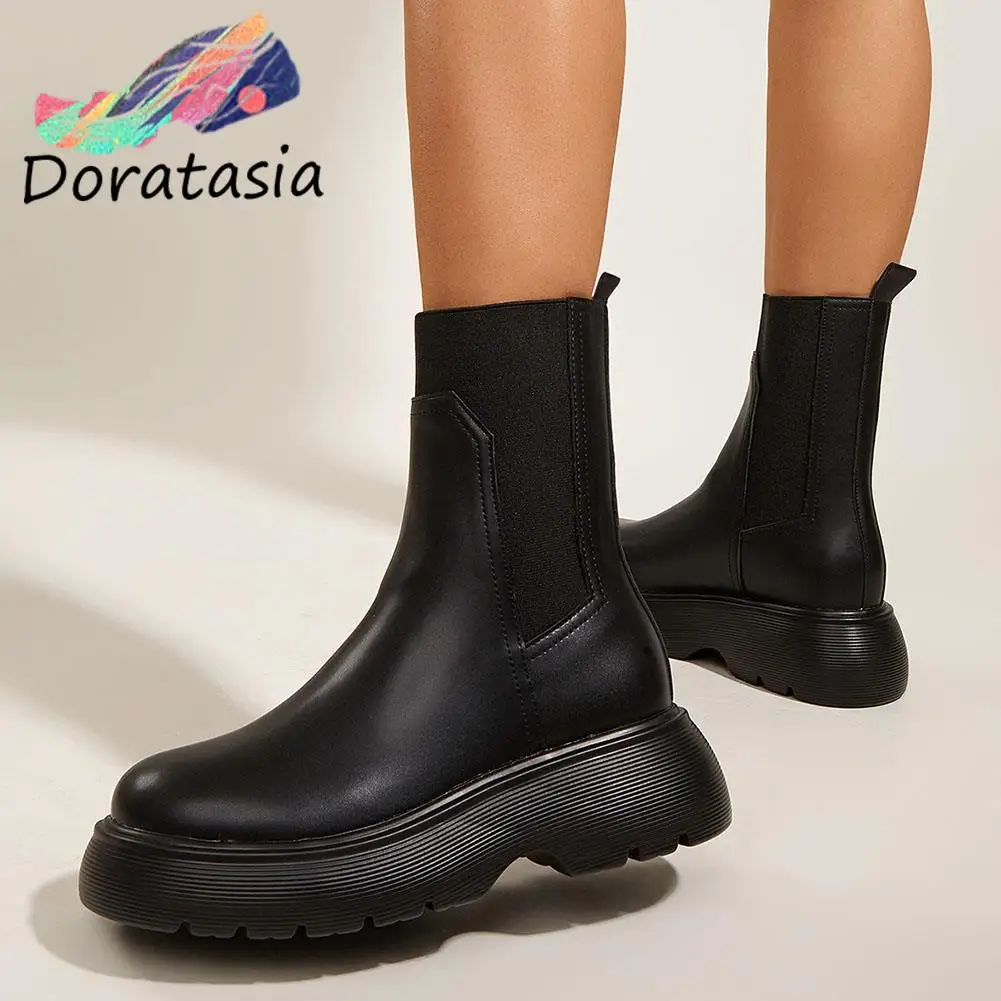Брендовые женские ботинки DORATASIA без шнуровки, однотонные ботинки с круглым носком на массивном каблуке и платформе, Повседневная Удобная зи...
Брендовые женские ботинки DORATASIA без шнуровки, однотонные ботинки с круглым носком на массивном каблуке и платформе, Повседневная Удобная зи...