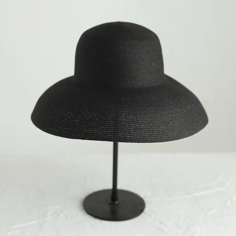 

New Hepburn Style Big Eaves Straw Hat Female Summer Sunscreen Basin Hat French Retro Beach Vacation Sun Hat Fisherman Hat Women