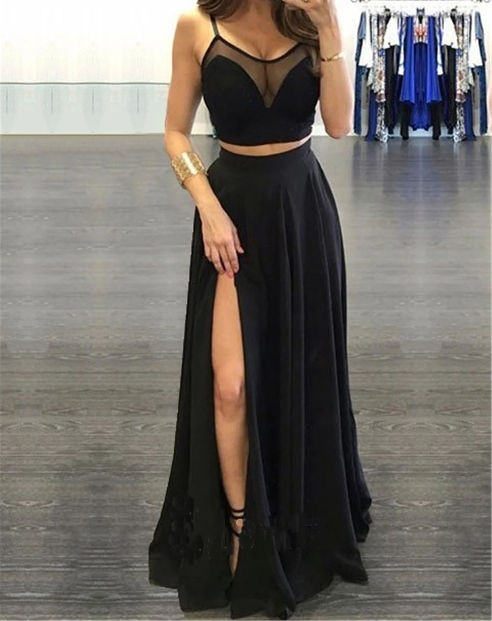 Lanvendia Women Black Chiffon High Split Prom Dresses 2020 Girls Sexy 2-Piece Set A-line Evening Gowns Vestido De Festa
Lanvendia Women Black Chiffon High Split Prom Dresses 2020 Girls Sexy 2-Piece Set A-line Evening Gowns Vestido De Festa