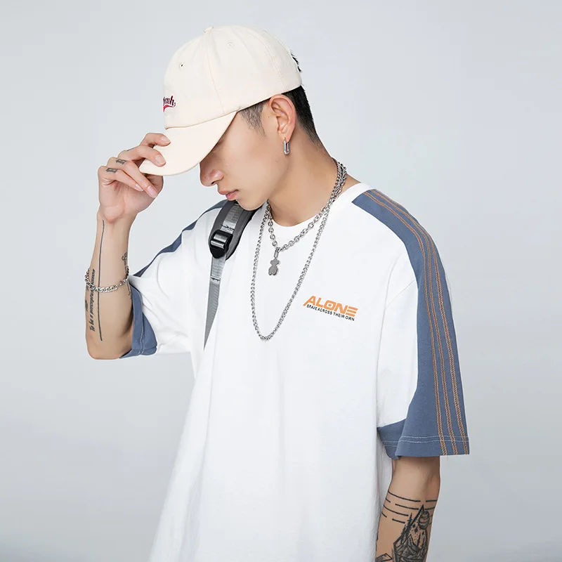 Japanese Men T-Shirt Fashion Print Letter Unisex Tshirt Spring Mens Loose O-Neck Cotton Short Sleeve Patchwork Bump Male Tops
Japanese Men T-Shirt Fashion Print Letter Unisex Tshirt Spring Mens Loose O-Neck Cotton Short Sleeve Patchwork Bump Male Tops