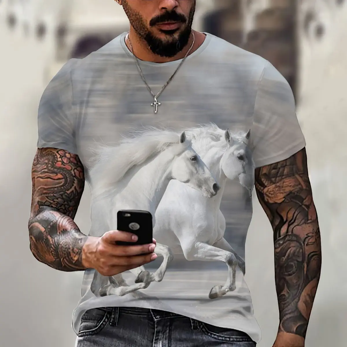 Horse Foal Steed 3D Printed Casual T Shirt For Men Summer Oversized O Collar Unisex Clothing Animal Pattern Short Sleeve Tees
Horse Foal Steed 3D Printed Casual T Shirt For Men Summer Oversized O Collar Unisex Clothing Animal Pattern Short Sleeve Tees