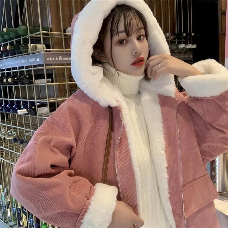Women's Corduroy Cotton Parka Thicken Jacket Winter Warm Pure Cotton Outerwear Long Sleeve Retro Short Ladies Jacket
Women's Corduroy Cotton Parka Thicken Jacket Winter Warm Pure Cotton Outerwear Long Sleeve Retro Short Ladies Jacket