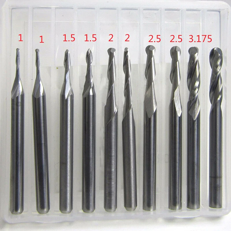3.175mm Shank Carbide Ball Nose End Mill CNC Engraving Router Bit Set Spiral Milling Cutter Taper Wood Metal Milling Cutter
3.175mm Shank Carbide Ball Nose End Mill CNC Engraving Router Bit Set Spiral Milling Cutter Taper Wood Metal Milling Cutter