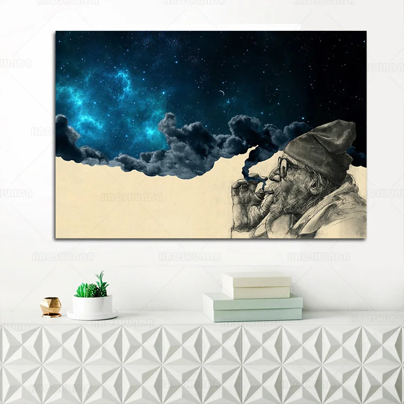 HD print 1 piece canvas art poster smoke and wonder old man smoking painting wall art picture home decoration
HD print 1 piece canvas art poster smoke and wonder old man smoking painting wall art picture home decoration