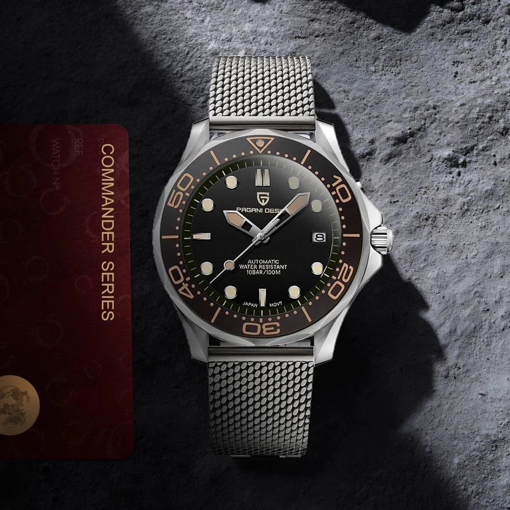 PAGANI DESIGN2021 Automatic Mechanical Luxury Watches 100M Waterproof Ceramic Bezel Sapphire Men watch Stainless Steel 007 Watch
PAGANI DESIGN2021 Automatic Mechanical Luxury Watches 100M Waterproof Ceramic Bezel Sapphire Men watch Stainless Steel 007 Watch