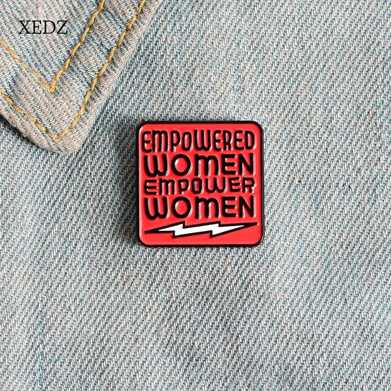 XEDZ Red sugar cube capable woman EMPOWER text enamel brooch girl denim clothes pendant jewelry gift
XEDZ Red sugar cube capable woman EMPOWER text enamel brooch girl denim clothes pendant jewelry gift
